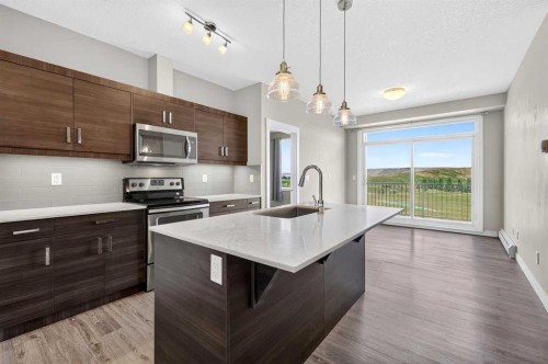 418-10 Walgrove Walk Se, Calgary, AB - Indoor Photo Showing Kitchen With Stainless Steel Kitchen With Upgraded Kitchen