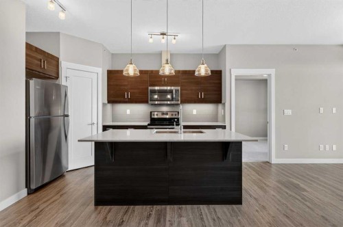 418-10 Walgrove Walk Se, Calgary, AB - Indoor Photo Showing Kitchen With Stainless Steel Kitchen With Upgraded Kitchen