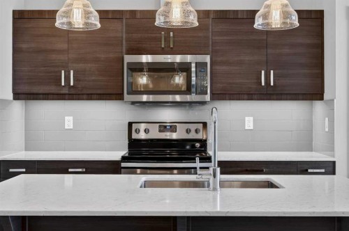 418-10 Walgrove Walk Se, Calgary, AB - Indoor Photo Showing Kitchen With Double Sink With Upgraded Kitchen