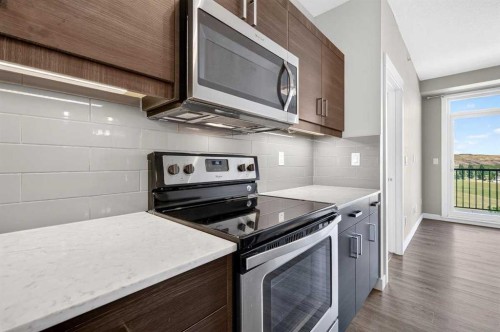 418-10 Walgrove Walk Se, Calgary, AB - Indoor Photo Showing Kitchen With Stainless Steel Kitchen With Upgraded Kitchen