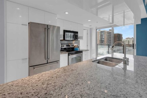 504-1110 11 Street Sw, Calgary, AB - Indoor Photo Showing Kitchen With Double Sink With Upgraded Kitchen