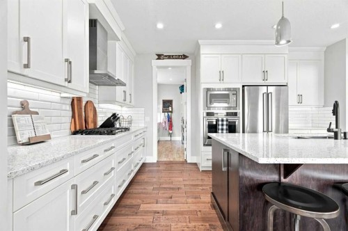 114 Kinniburgh Road, Chestermere, AB - Indoor Photo Showing Kitchen With Stainless Steel Kitchen With Upgraded Kitchen