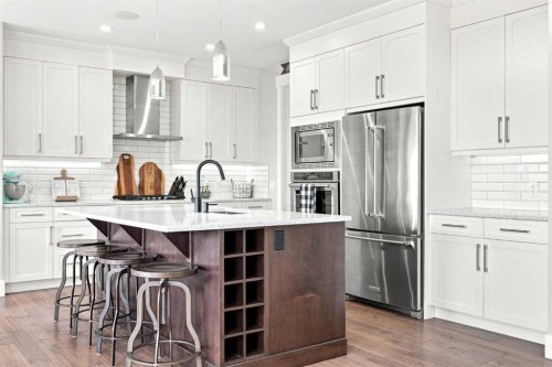 114 Kinniburgh Road, Chestermere, AB - Indoor Photo Showing Kitchen With Stainless Steel Kitchen With Upgraded Kitchen