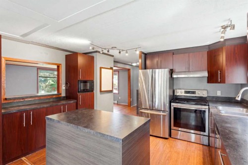 129 Big Hill Place Se, Airdrie, AB - Indoor Photo Showing Kitchen With Double Sink