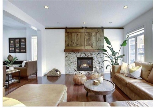 210 Panatella Heath Nw, Calgary, AB - Indoor Photo Showing Living Room With Fireplace