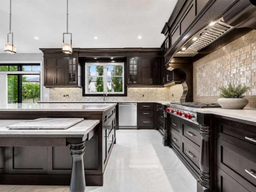 123 Aspen Summit Heath Sw, Calgary, AB - Indoor Photo Showing Kitchen With Upgraded Kitchen