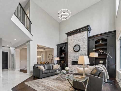 123 Aspen Summit Heath Sw, Calgary, AB - Indoor With Fireplace