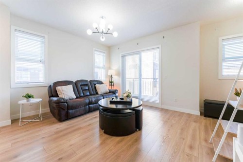 402-72 Cornerstone Manor Ne, Calgary, AB - Indoor Photo Showing Living Room