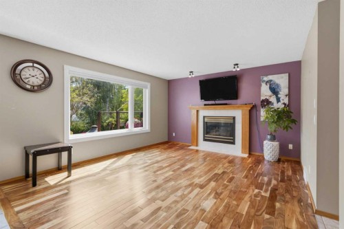 142 Riverview Circle Se, Calgary, AB - Indoor Photo Showing Living Room With Fireplace