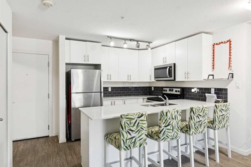 2115-181 Skyview Ranch Manor Ne, Calgary, AB - Indoor Photo Showing Kitchen With Double Sink
