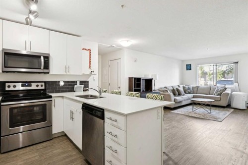 2115-181 Skyview Ranch Manor Ne, Calgary, AB - Indoor Photo Showing Kitchen With Stainless Steel Kitchen With Double Sink