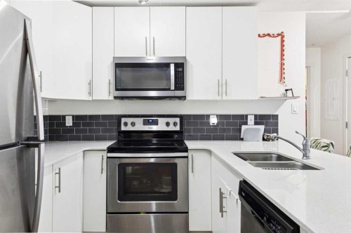 2115-181 Skyview Ranch Manor Ne, Calgary, AB - Indoor Photo Showing Kitchen With Stainless Steel Kitchen With Double Sink With Upgraded Kitchen