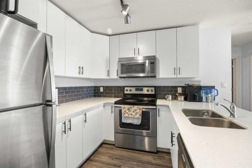 2210-181 Skyview Ranch Manor Ne, Calgary, AB - Indoor Photo Showing Kitchen With Stainless Steel Kitchen With Double Sink