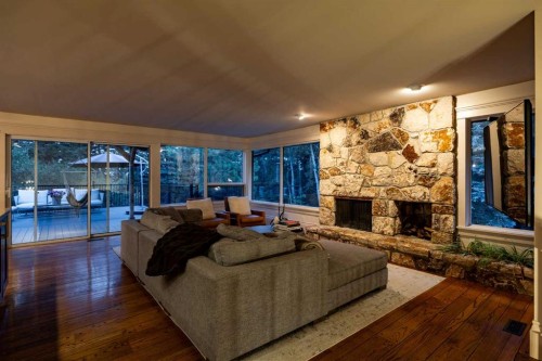 15 Elbow River Point, Rural Rocky View County, AB - Indoor With Fireplace