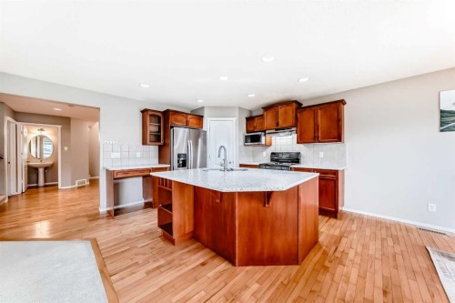 80 Eversyde Way Sw, Calgary, AB - Indoor Photo Showing Kitchen