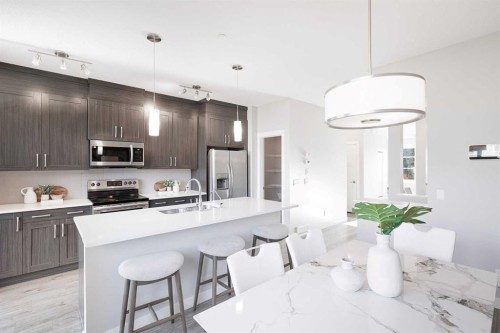 14902 1 Street Ne, Calgary, AB - Indoor Photo Showing Kitchen With Upgraded Kitchen