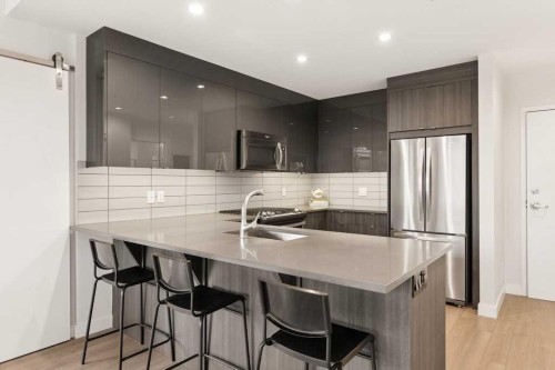 203-1526 9 Avenue Se, Calgary, AB - Indoor Photo Showing Kitchen With Upgraded Kitchen