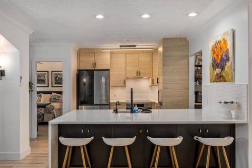 106-59 22 Avenue Sw, Calgary, AB - Indoor Photo Showing Kitchen With Upgraded Kitchen
