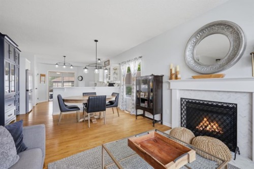 6103 58 Street, Olds, AB - Indoor Photo Showing Living Room With Fireplace