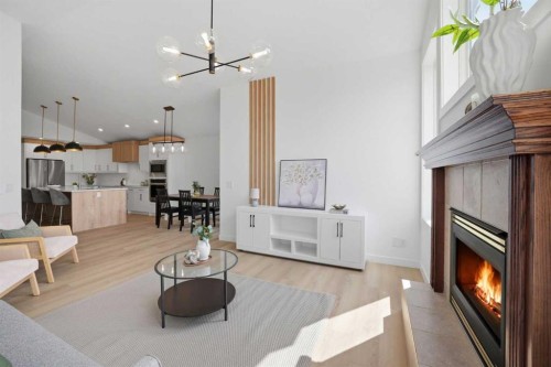47 Citadel Ridge Close Nw, Calgary, AB - Indoor Photo Showing Living Room With Fireplace