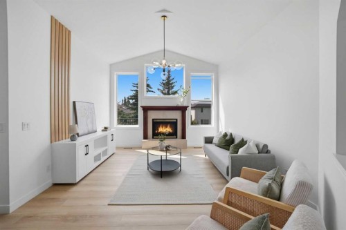 47 Citadel Ridge Close Nw, Calgary, AB - Indoor Photo Showing Living Room With Fireplace