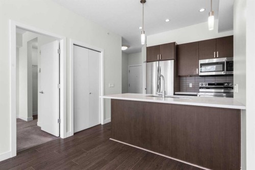 411-28 Auburn Bay Link Se, Calgary, AB - Indoor Photo Showing Kitchen With Upgraded Kitchen