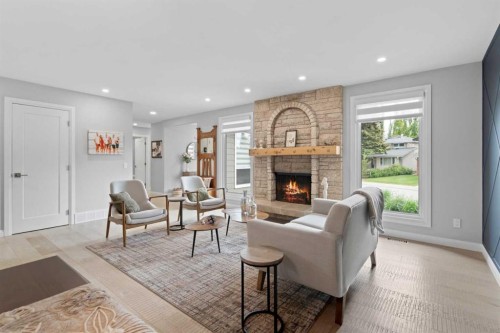 260 Parkview Place Se, Calgary, AB - Indoor Photo Showing Living Room With Fireplace