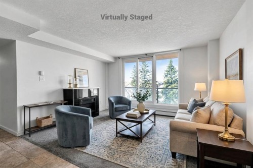 411-429 14 Street Nw, Calgary, AB - Indoor Photo Showing Living Room
