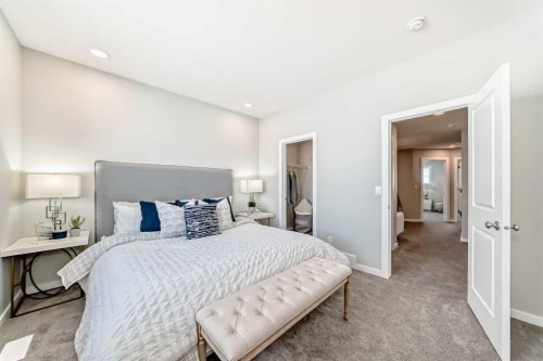 136 Heirloom Street Se, Calgary, AB - Indoor Photo Showing Bedroom