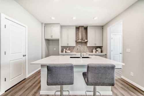 136 Heirloom Street Se, Calgary, AB - Indoor Photo Showing Kitchen With Upgraded Kitchen