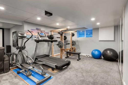 9915 Patton Road Sw, Calgary, AB - Indoor Photo Showing Gym Room