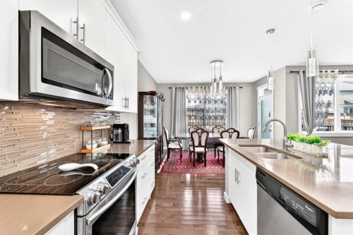 56 Evansborough Green Nw, Calgary, AB - Indoor Photo Showing Kitchen With Double Sink With Upgraded Kitchen