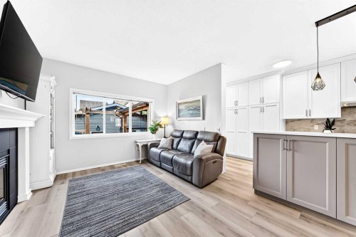 144 Copperstone Gardens, Calgary, AB - Indoor With Fireplace
