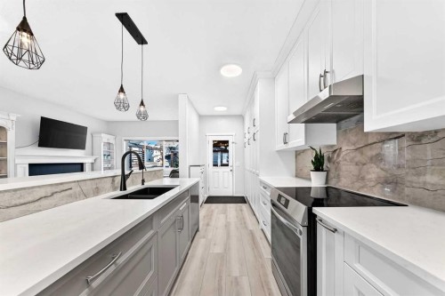 144 Copperstone Gardens, Calgary, AB - Indoor Photo Showing Kitchen With Double Sink With Upgraded Kitchen