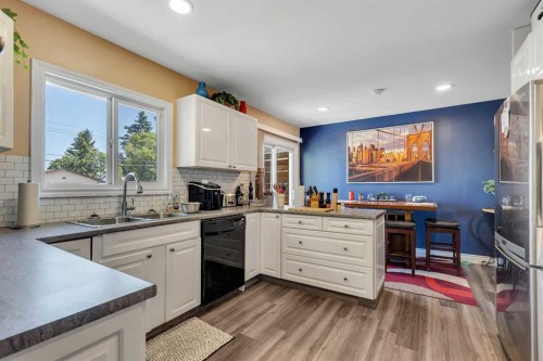 2614 44 Street Se, Calgary, AB - Indoor Photo Showing Kitchen With Double Sink
