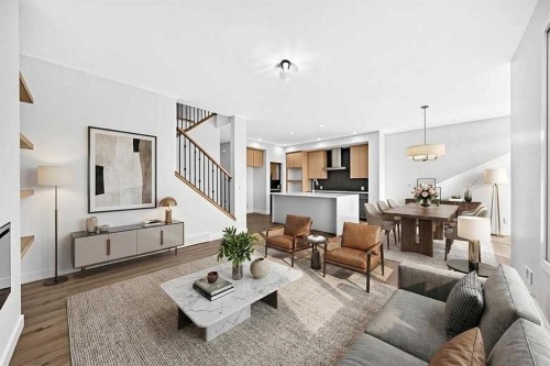 199 Langwell Common Se, Airdrie, AB - Indoor Photo Showing Living Room
