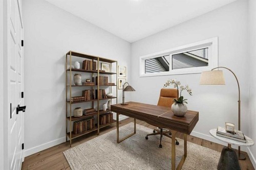 199 Langwell Common Se, Airdrie, AB - Indoor Photo Showing Office