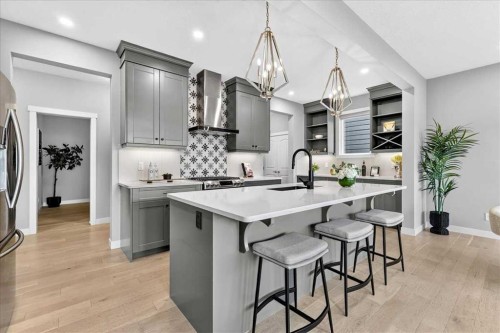 137 Cranbrook Cove Se, Calgary, AB - Indoor Photo Showing Kitchen With Upgraded Kitchen