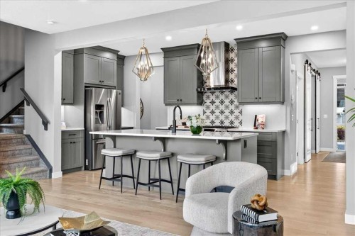 137 Cranbrook Cove Se, Calgary, AB - Indoor Photo Showing Kitchen With Upgraded Kitchen