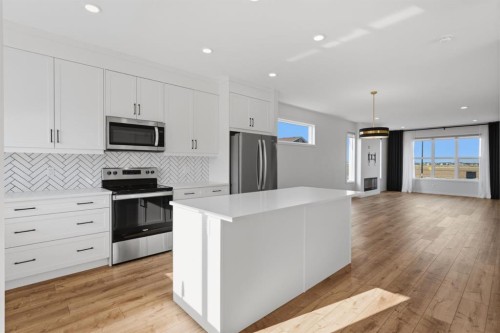 20305 45 Street Se, Calgary, AB - Indoor Photo Showing Kitchen With Stainless Steel Kitchen With Upgraded Kitchen