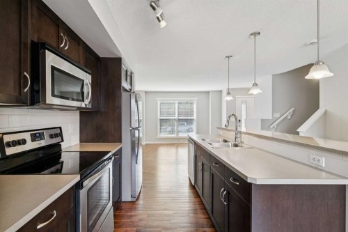 28 Walden Drive Se, Calgary, AB - Indoor Photo Showing Kitchen With Double Sink With Upgraded Kitchen