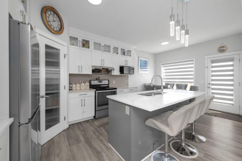 50 Saddleland Crescent Ne, Calgary, AB - Indoor Photo Showing Kitchen With Stainless Steel Kitchen With Double Sink With Upgraded Kitchen