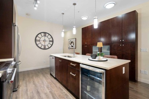 209-1720 10 Street Sw, Calgary, AB - Indoor Photo Showing Kitchen With Double Sink With Upgraded Kitchen