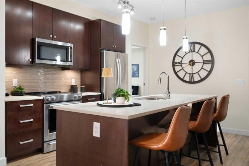 209-1720 10 Street Sw, Calgary, AB - Indoor Photo Showing Kitchen With Stainless Steel Kitchen With Upgraded Kitchen