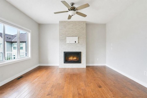 368 Nolanhurst Crescent Nw, Calgary, AB - Indoor Photo Showing Living Room With Fireplace