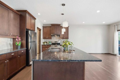 691 Panamount Boulevard Nw, Calgary, AB - Indoor Photo Showing Kitchen With Stainless Steel Kitchen With Double Sink With Upgraded Kitchen