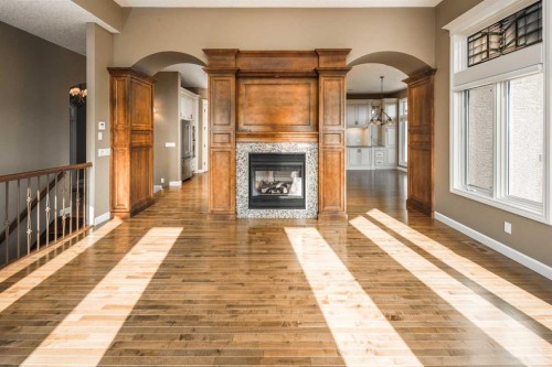 41 Cranleigh Park Se, Calgary, AB - Indoor With Fireplace