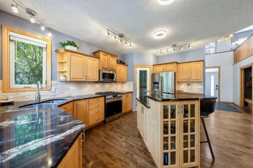 391 Banister Drive, Okotoks, AB - Indoor Photo Showing Kitchen With Stainless Steel Kitchen With Double Sink