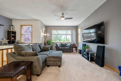 391 Banister Drive, Okotoks, AB - Indoor Photo Showing Living Room