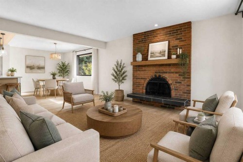 5467 Dalrymple Crescent Nw, Calgary, AB - Indoor Photo Showing Living Room With Fireplace